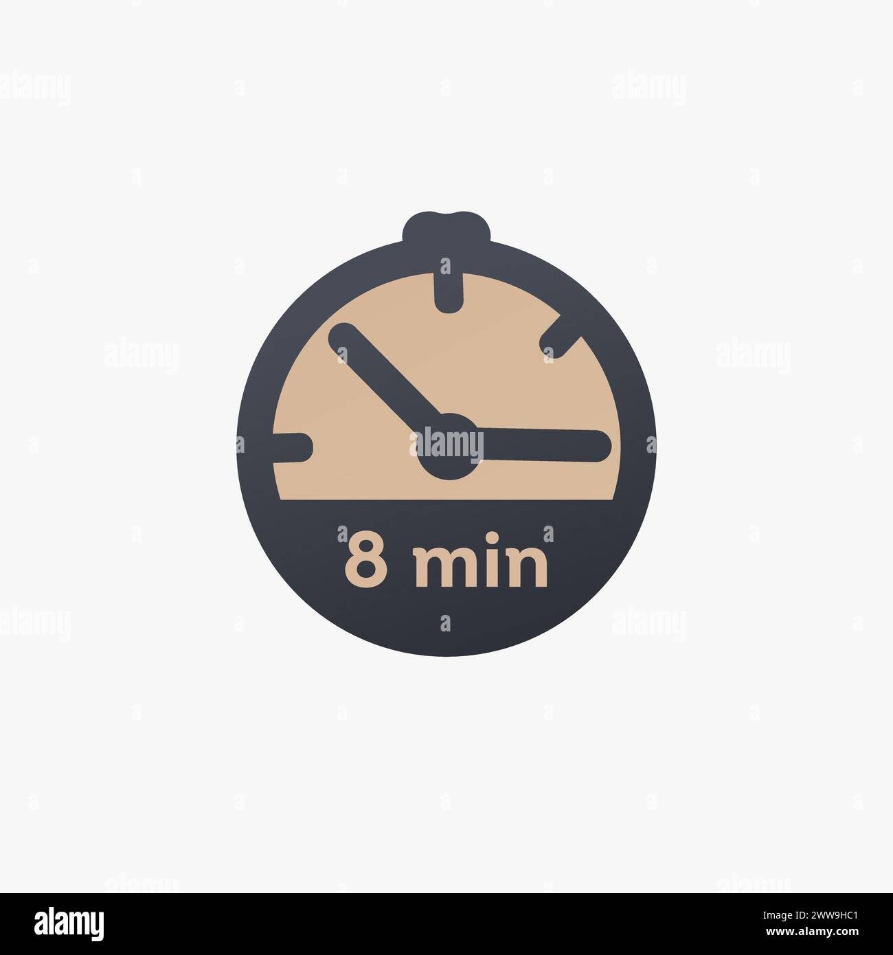 8 minutes, stopwatch vector icon. clock icon in flat style. Stock ...
