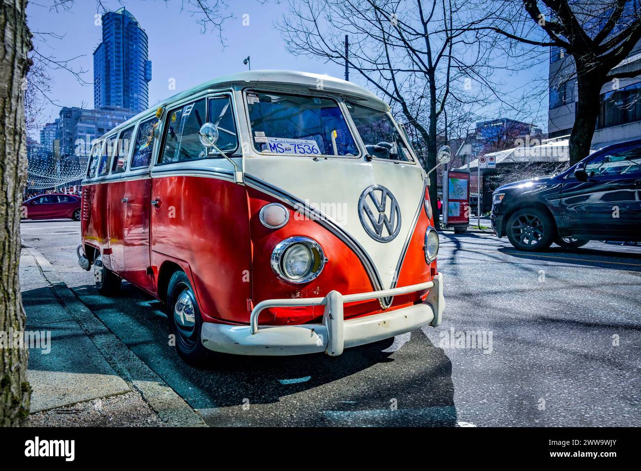 Vintage Volkswagen van, VW microbus, van, Stock Photo