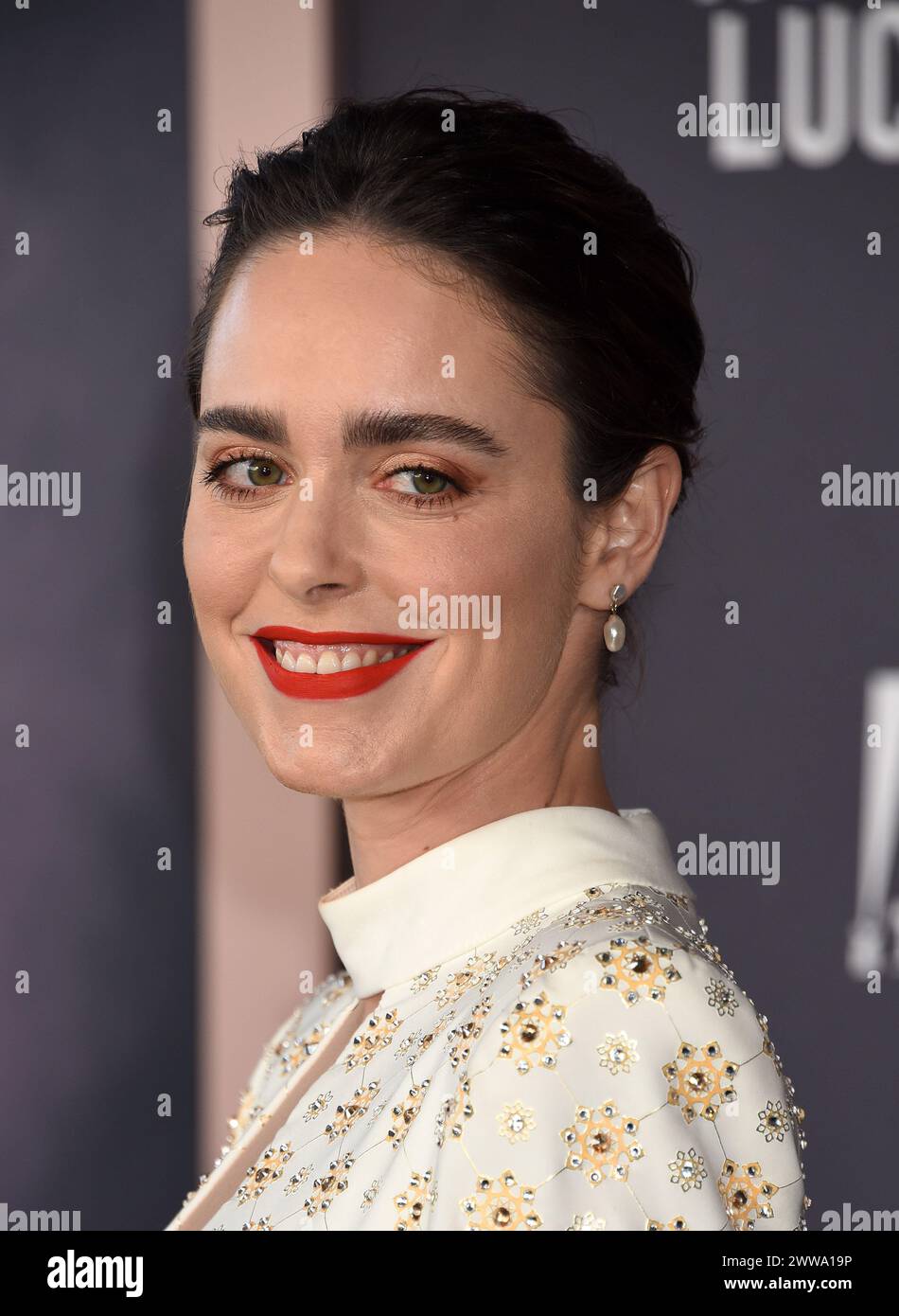 Los Angeles, USA. 21st Mar, 2024. Hadas Yaron arriving at Hulu's “We Were The Lucky Ones” Los Angeles Premiere held at the Academy Museum of Motion Pictures in Los Angeles, CA on March 21, 2024. © Janet Gough/AFF-USA.COM Credit: AFF/Alamy Live News Stock Photo