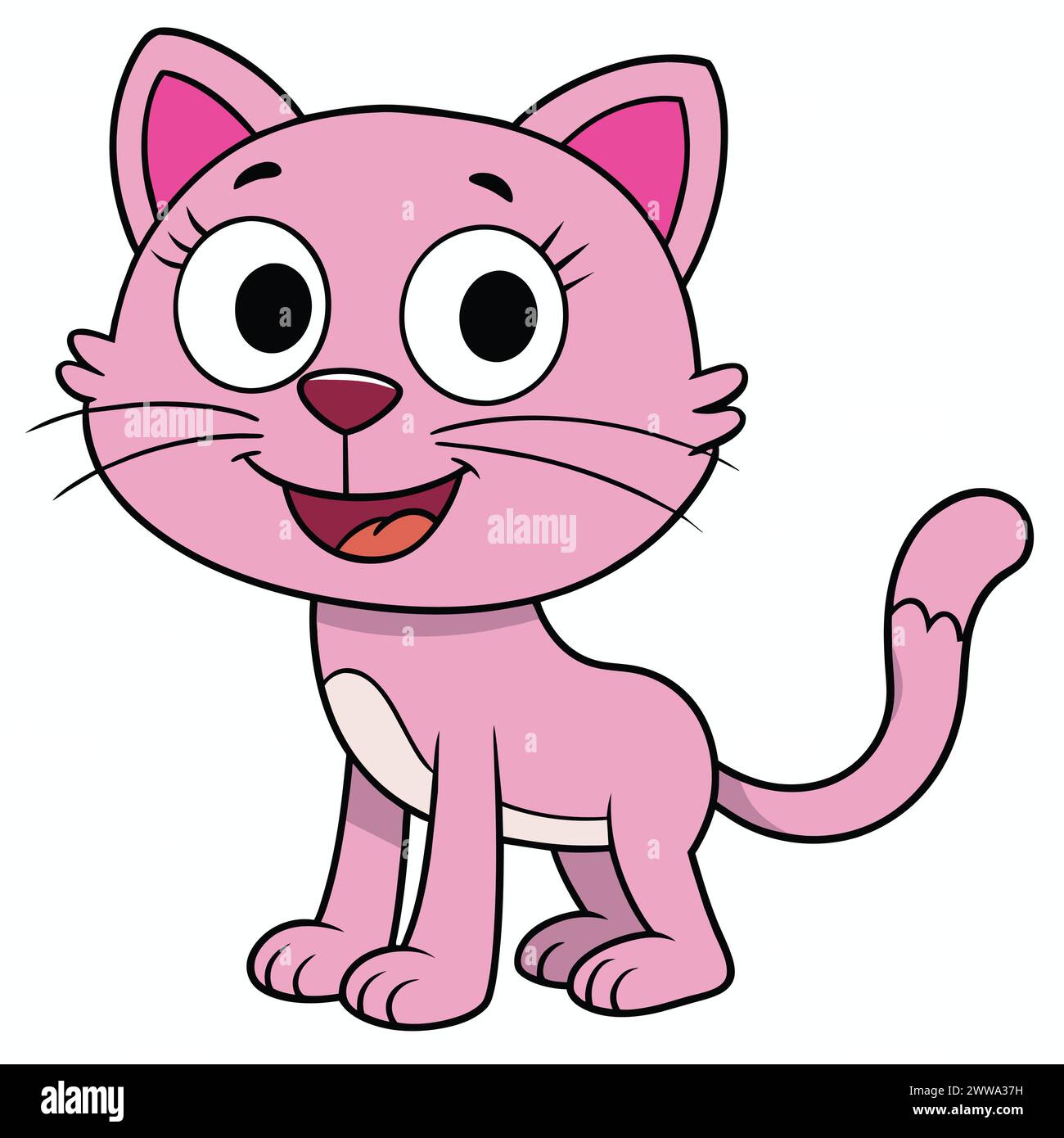 Pink cat element vector animal illustration Stock Vector Image & Art