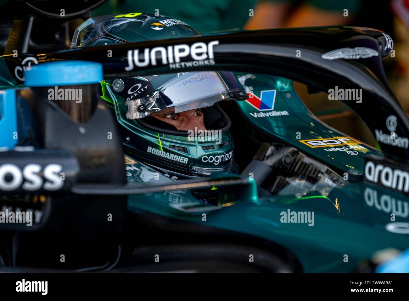 Melbourne, Australia, March 22, Lance Stroll, from Canada competes for Aston Martin F1. Practice, round 03 of the 2024 Formula 1 championship. Credit: Michael Potts/Alamy Live News Stock Photo