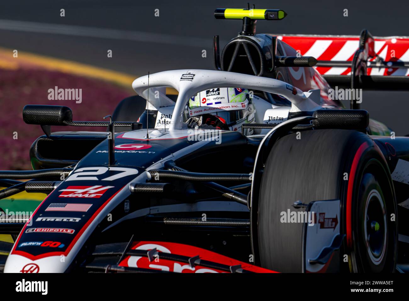 Melbourne, Australia, March 22, Nico Hulkenberg, from Germany competes for Haas F1. Practice, round 03 of the 2024 Formula 1 championship. Credit: Michael Potts/Alamy Live News Stock Photo