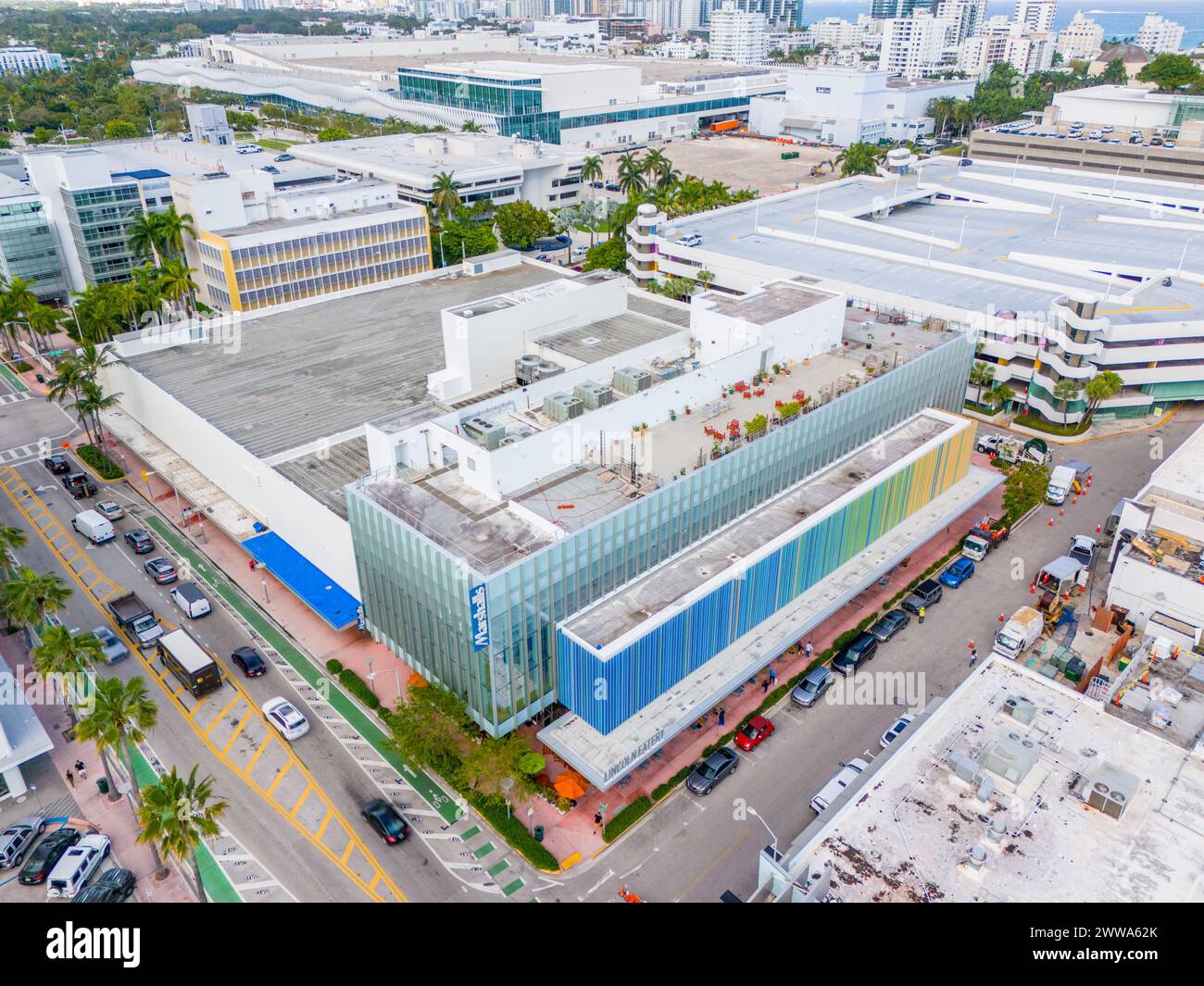 Miami Beach, FL, USA - March 15, 2024: Aerial photo Marshalls Miami Beach Florida Stock Photo
