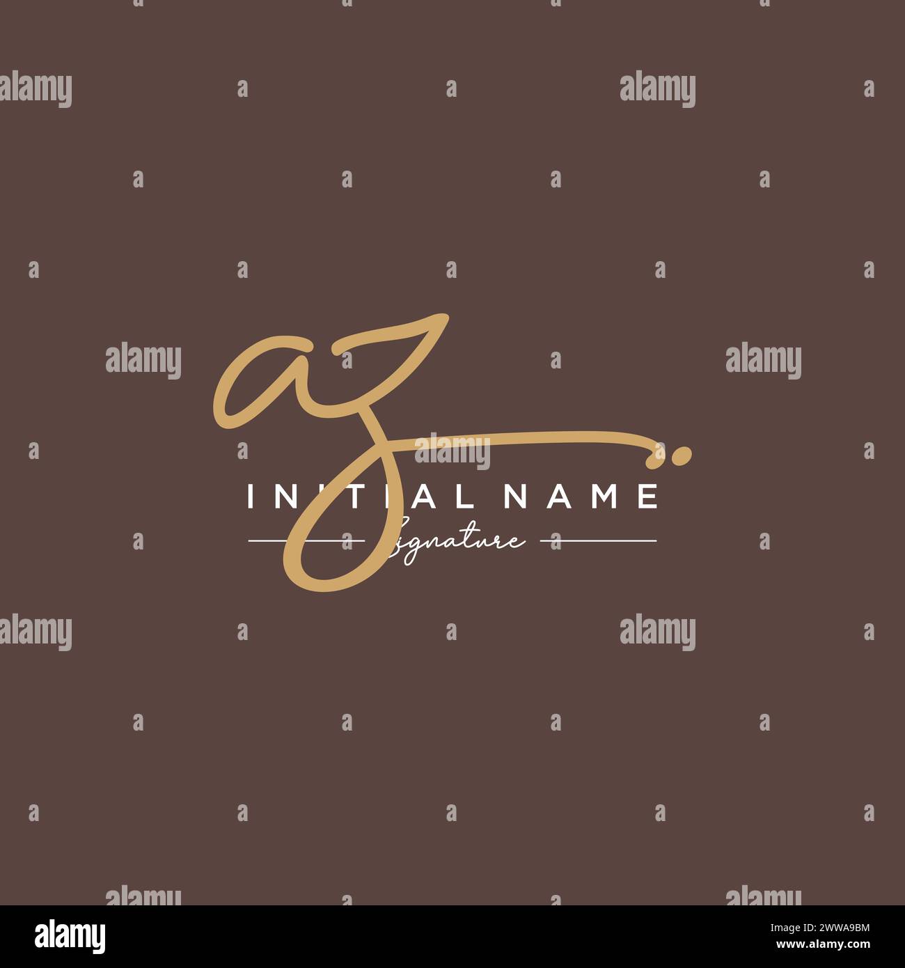 AZ Signature Logo Template Vector Stock Vector