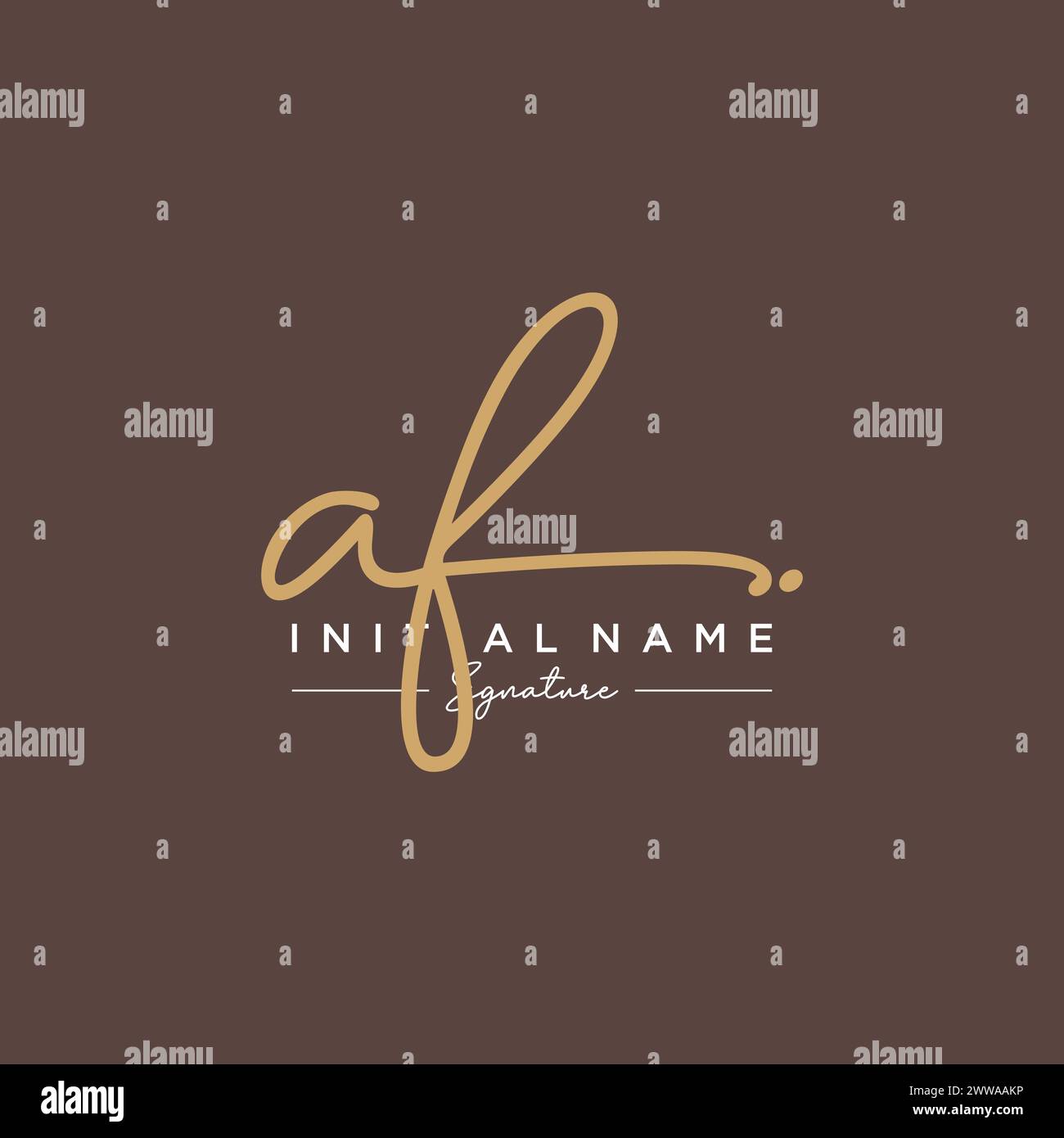 AF Signature Logo Template Vector Stock Vector