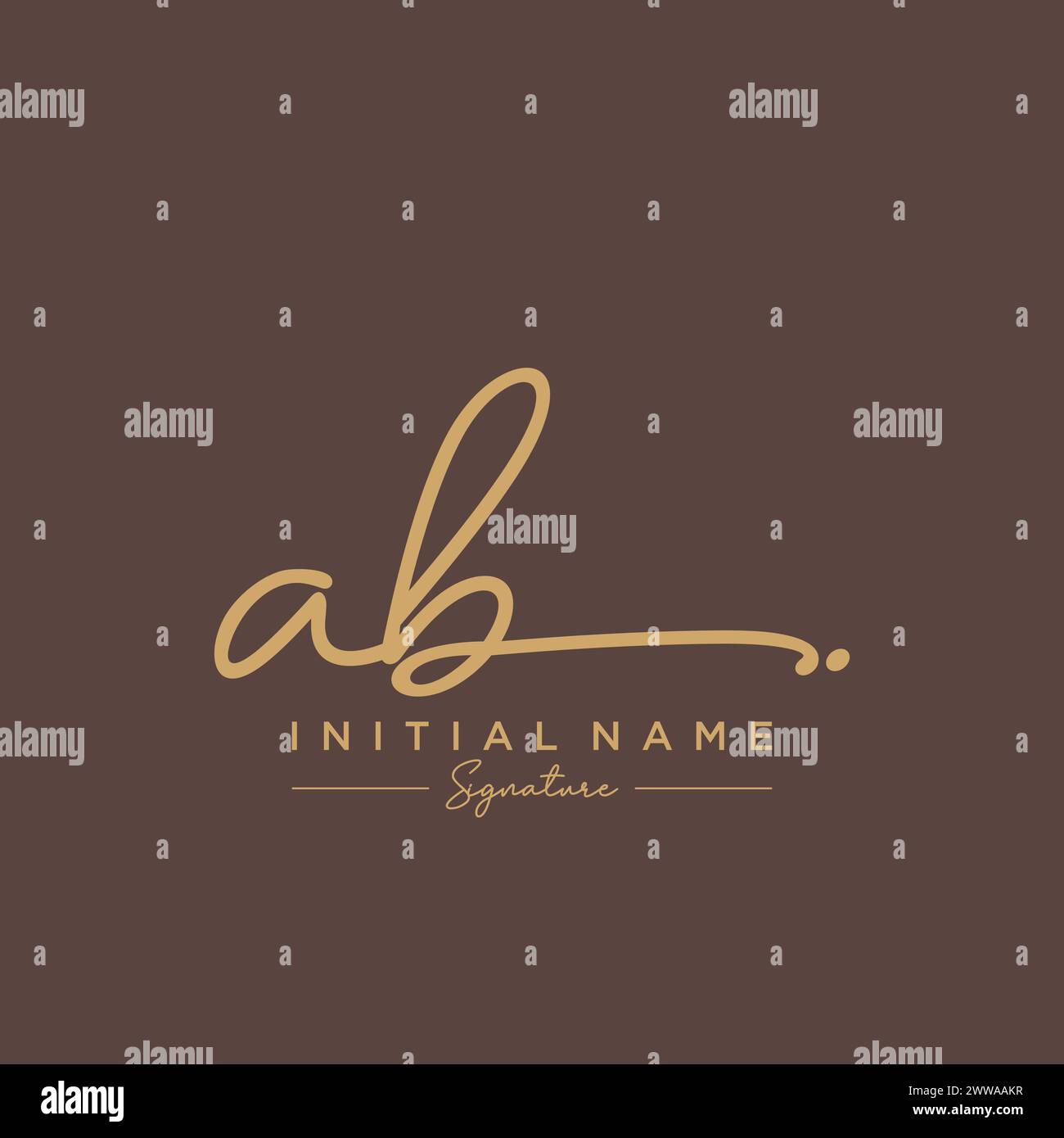 AB Signature Logo Template Vector Stock Vector