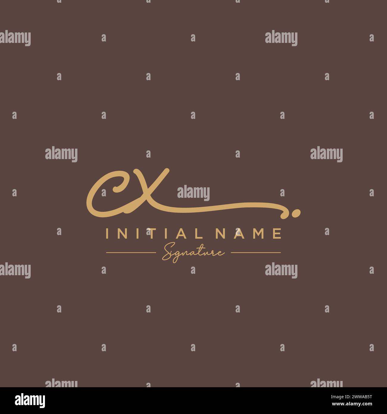 CX Signature Logo Template Vector Stock Vector