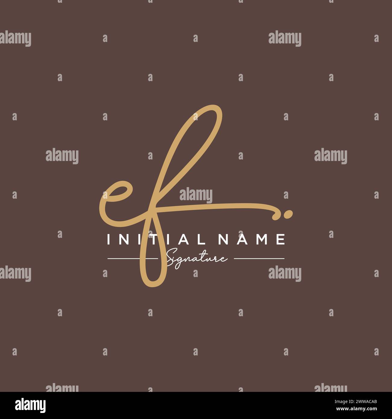 EF Signature Logo Template Vector Stock Vector