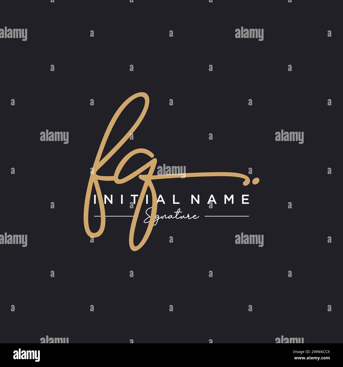 FQ Signature Logo Template Vector Stock Vector