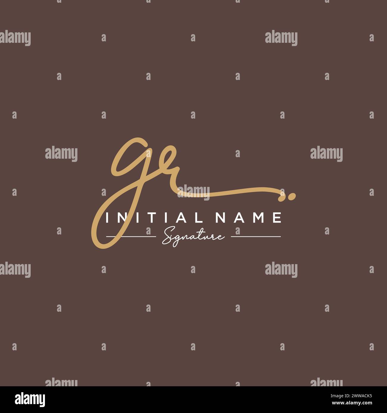GR Signature Logo Template Vector Stock Vector