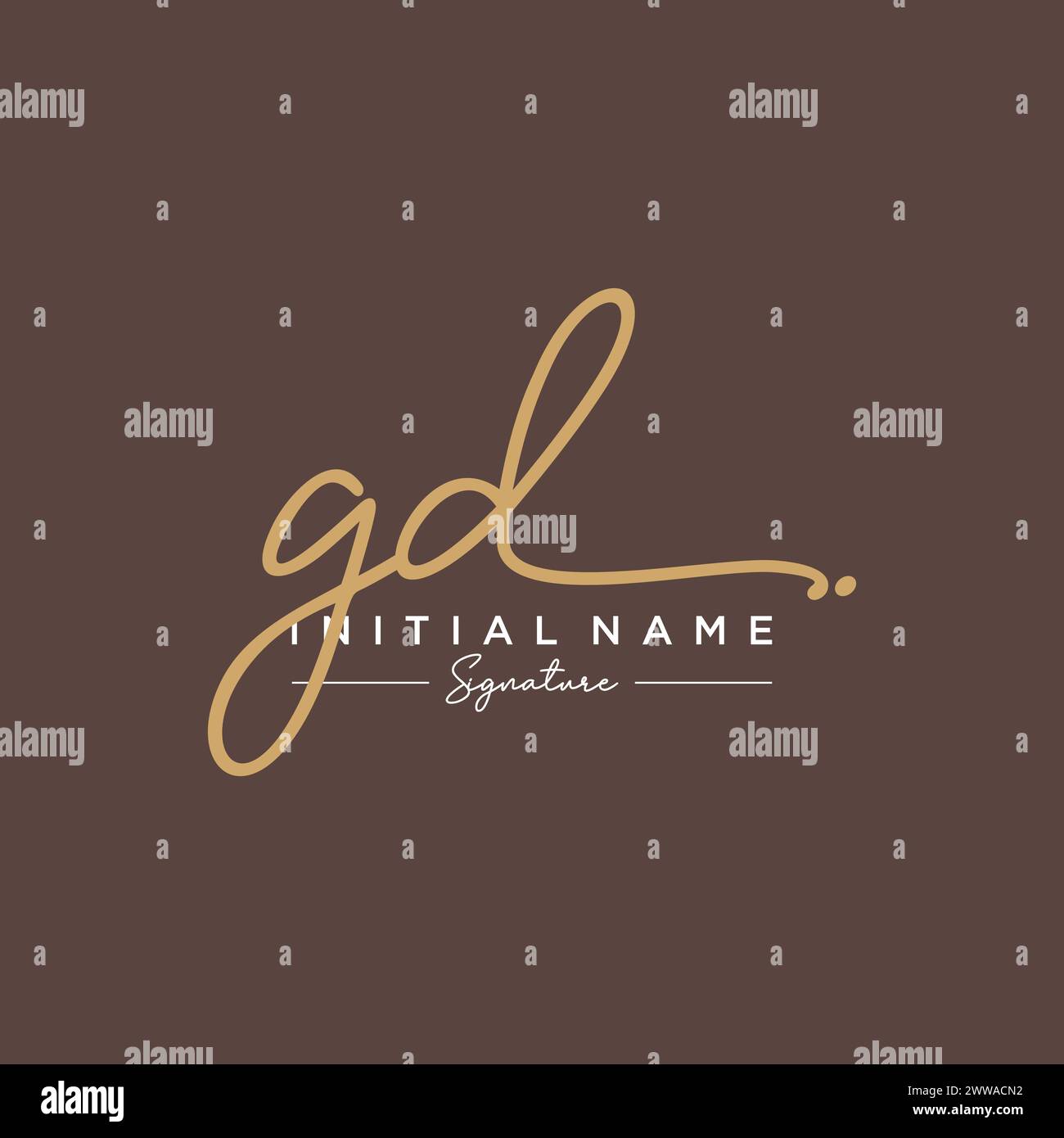 GD Signature Logo Template Vector Stock Vector