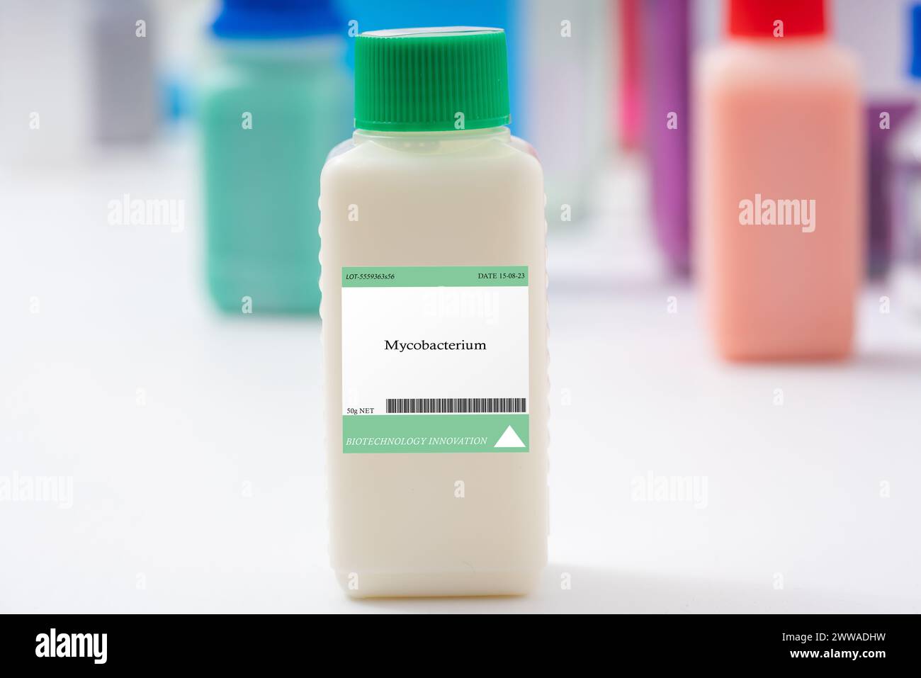 Mycobacterium bacteria. Used in the production of enzymes and flavourings. Stock Photo