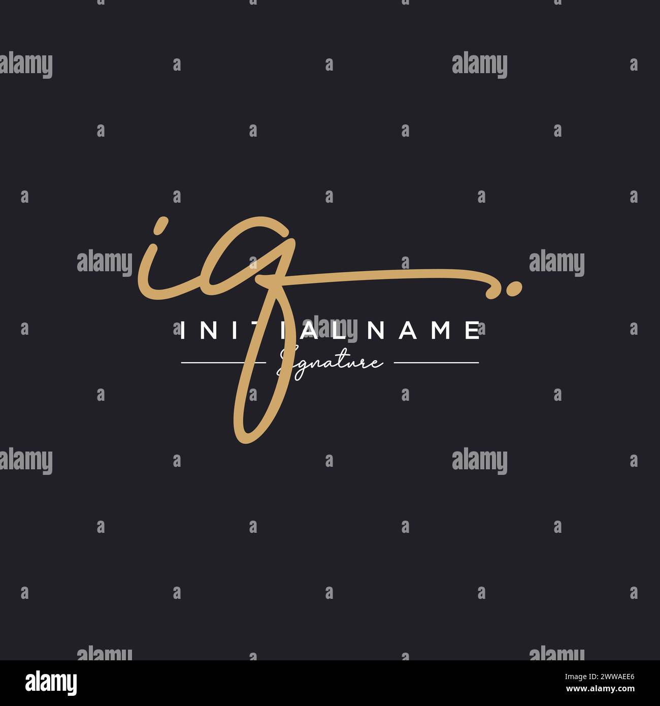IQ Signature Logo Template Vector Stock Vector
