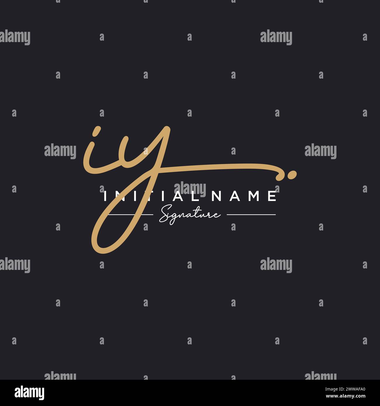 IY Signature Logo Template Vector Stock Vector
