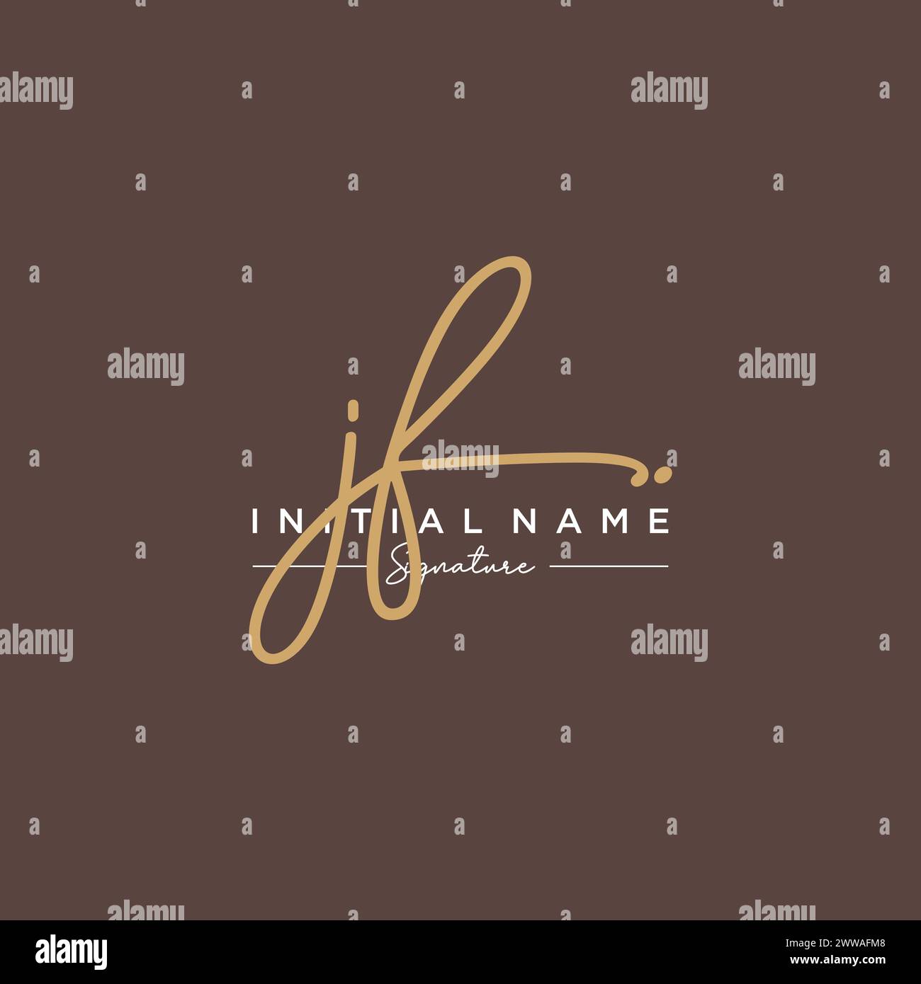 JF Signature Logo Template Vector Stock Vector