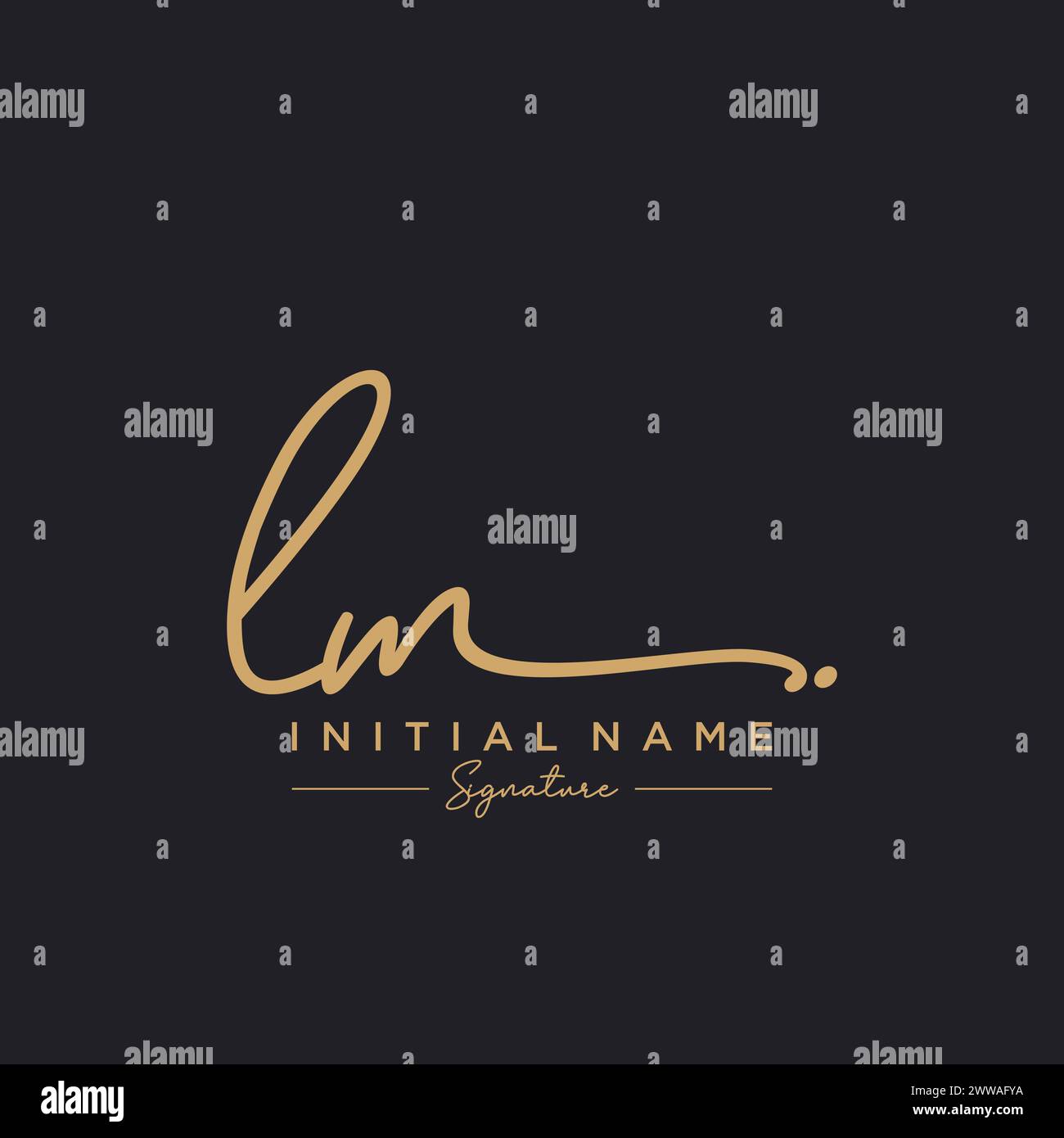 LM Signature Logo Template Vector Stock Vector