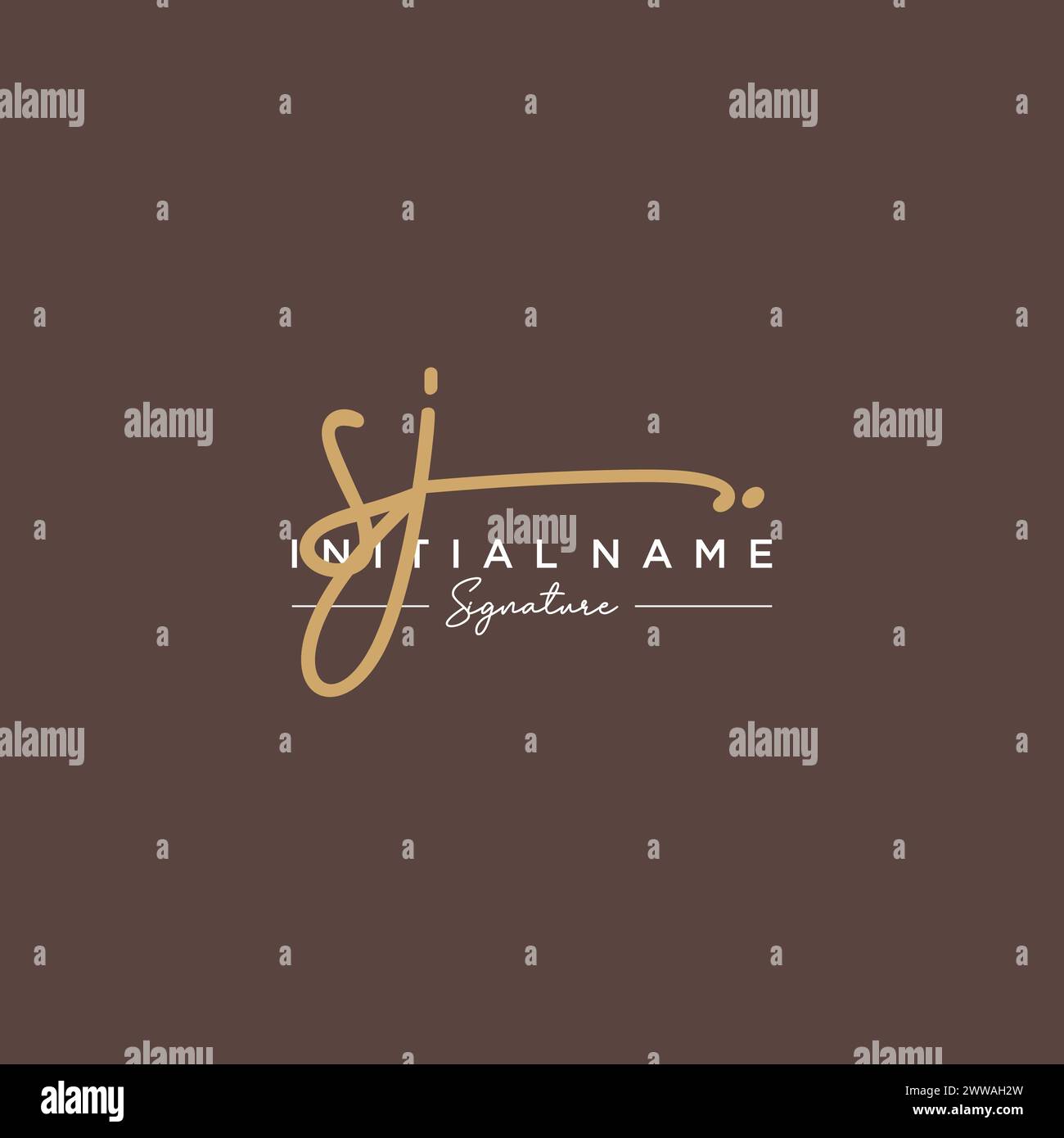 SJ Signature Logo Template Vector Stock Vector