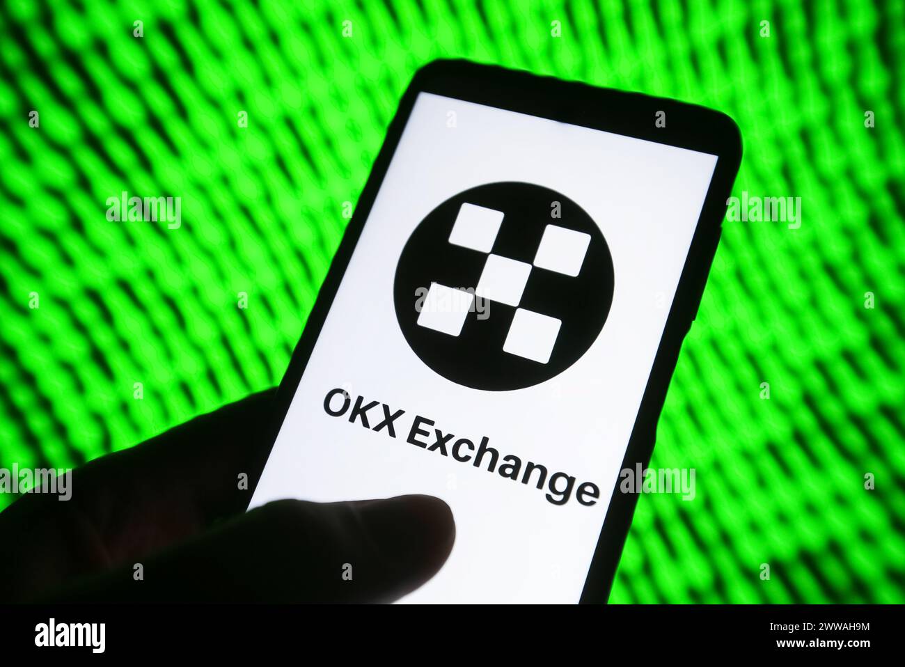 Kyiv, Ukraine. 22nd Mar, 2024. In this photo illustration, OKX Crypto Exchange logo is seen on a smartphone screen. (Photo by Pavlo Gonchar/SOPA Images/Sipa USA) *** Strictly for editorial news purposes only *** Credit: Sipa USA/Alamy Live News Stock Photo