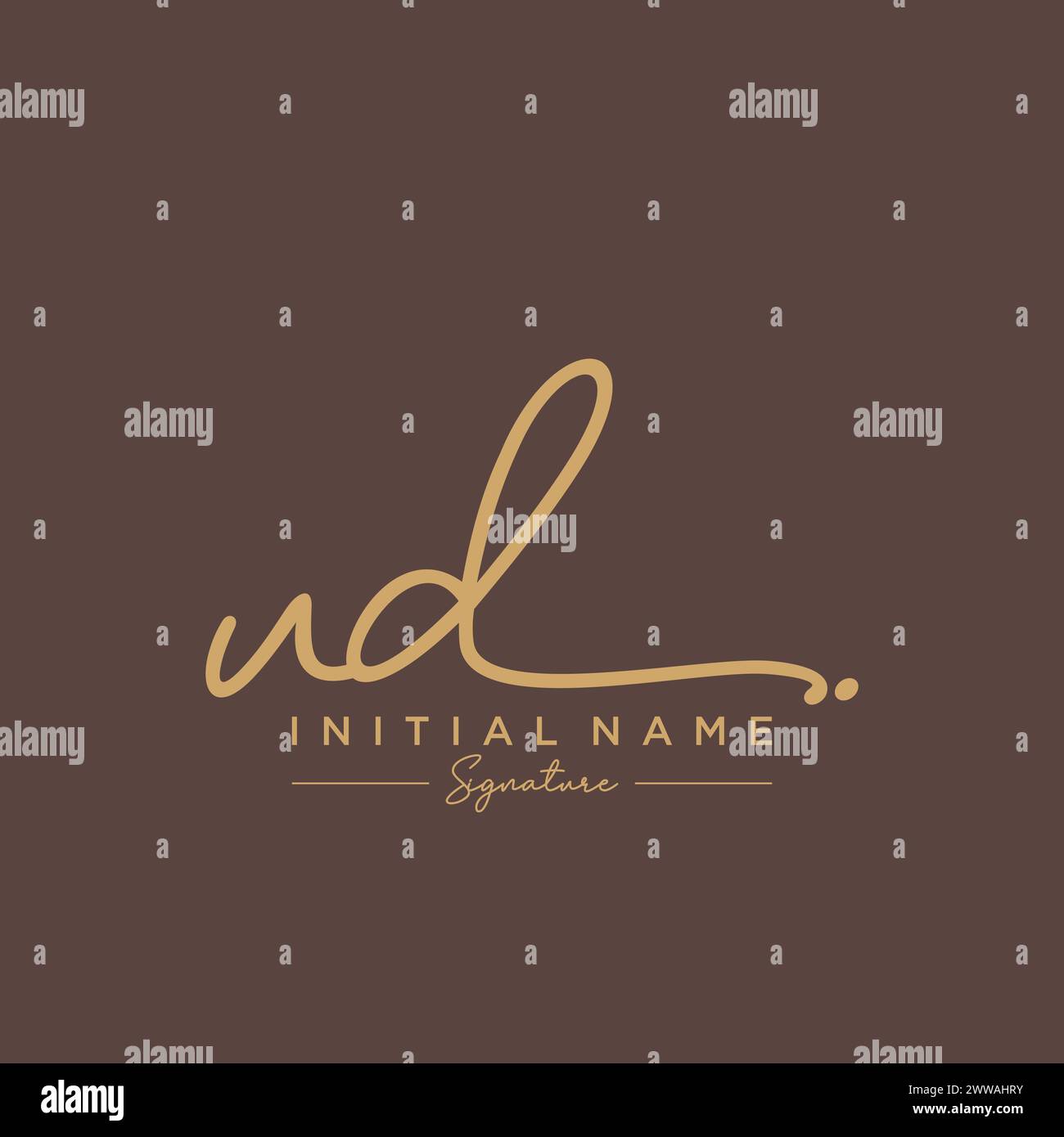 UD Signature Logo Template Vector Stock Vector