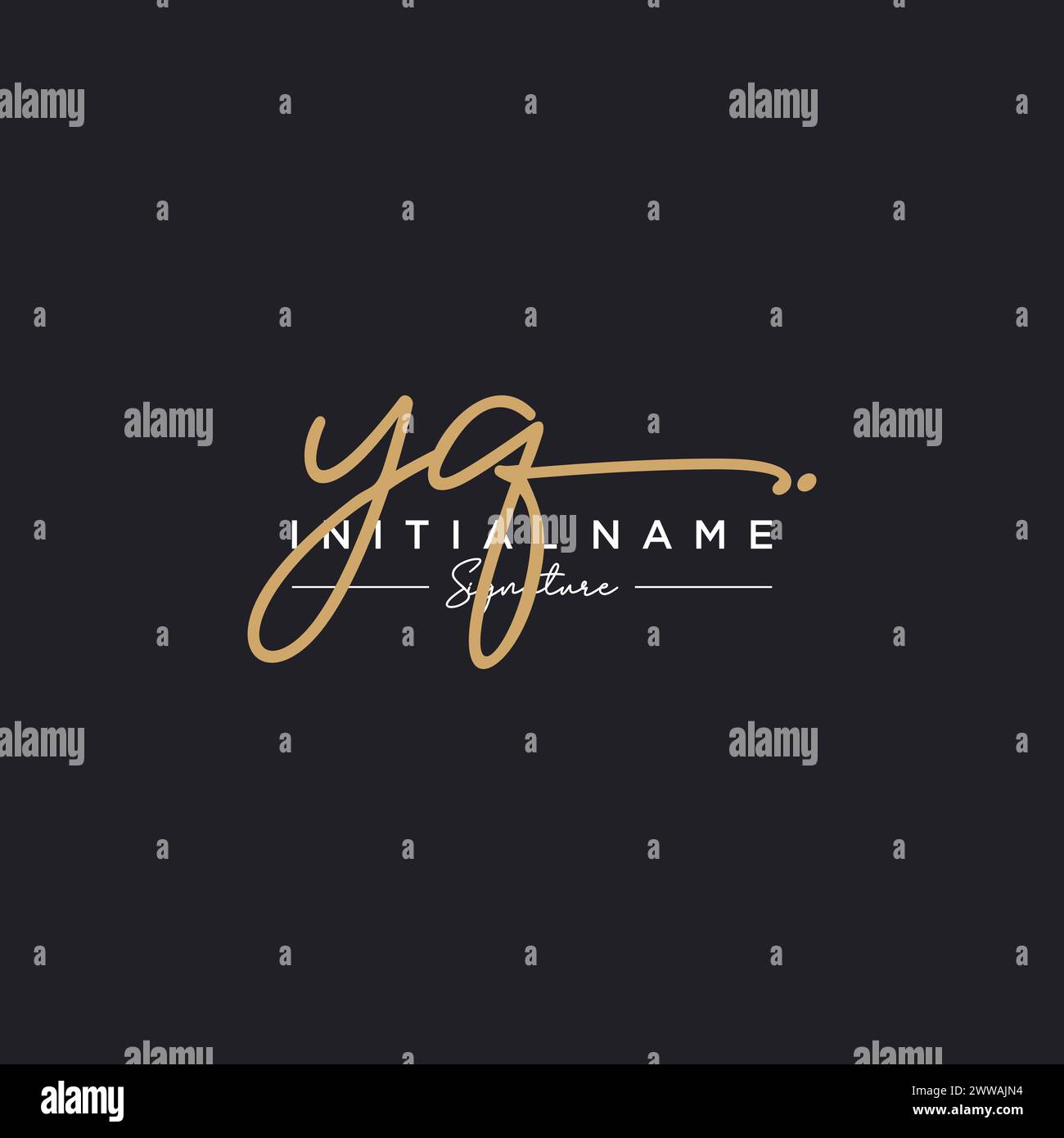 YQ Signature Logo Template Vector Stock Vector Image & Art - Alamy
