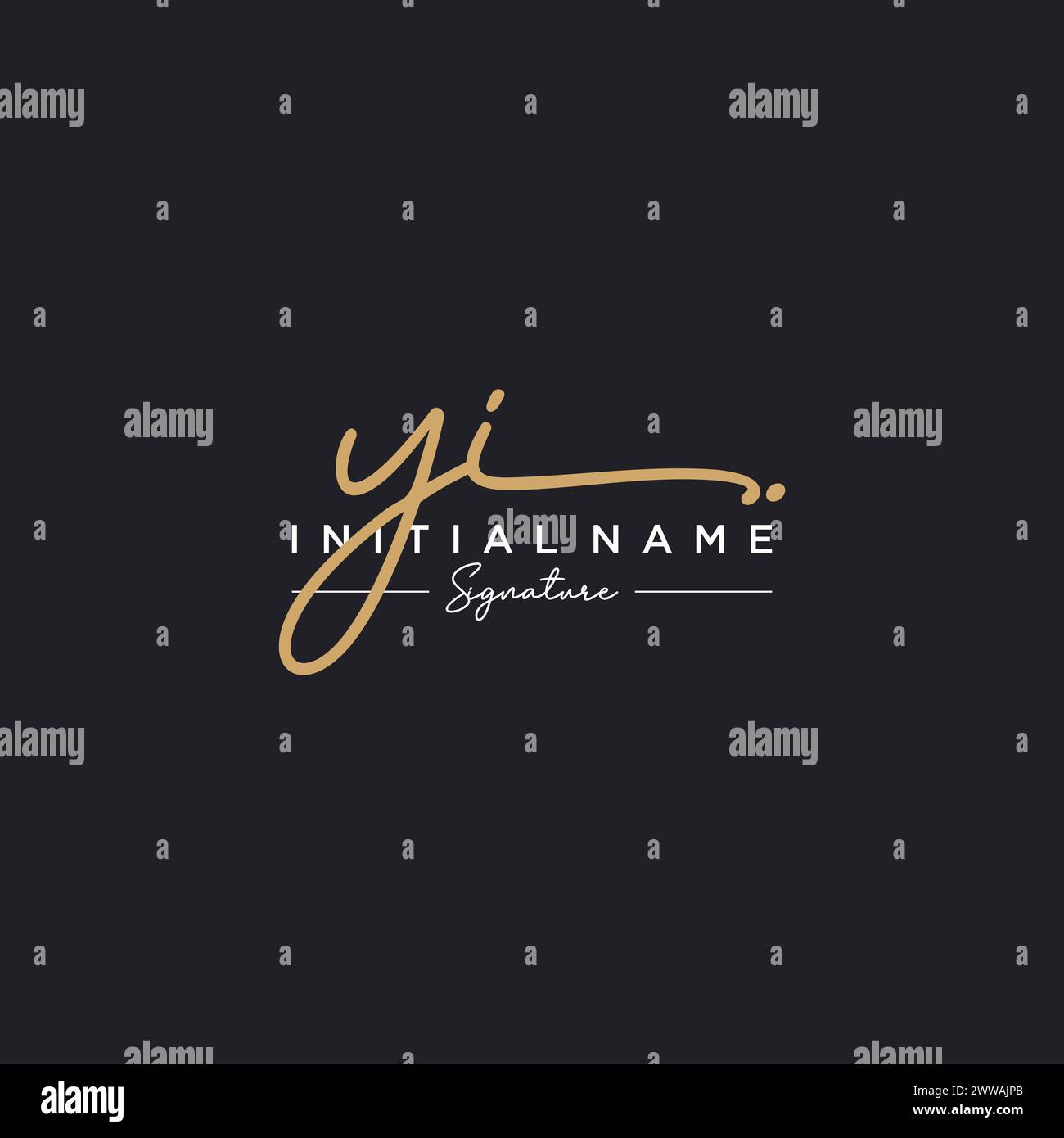 YI Signature Logo Template Vector Stock Vector