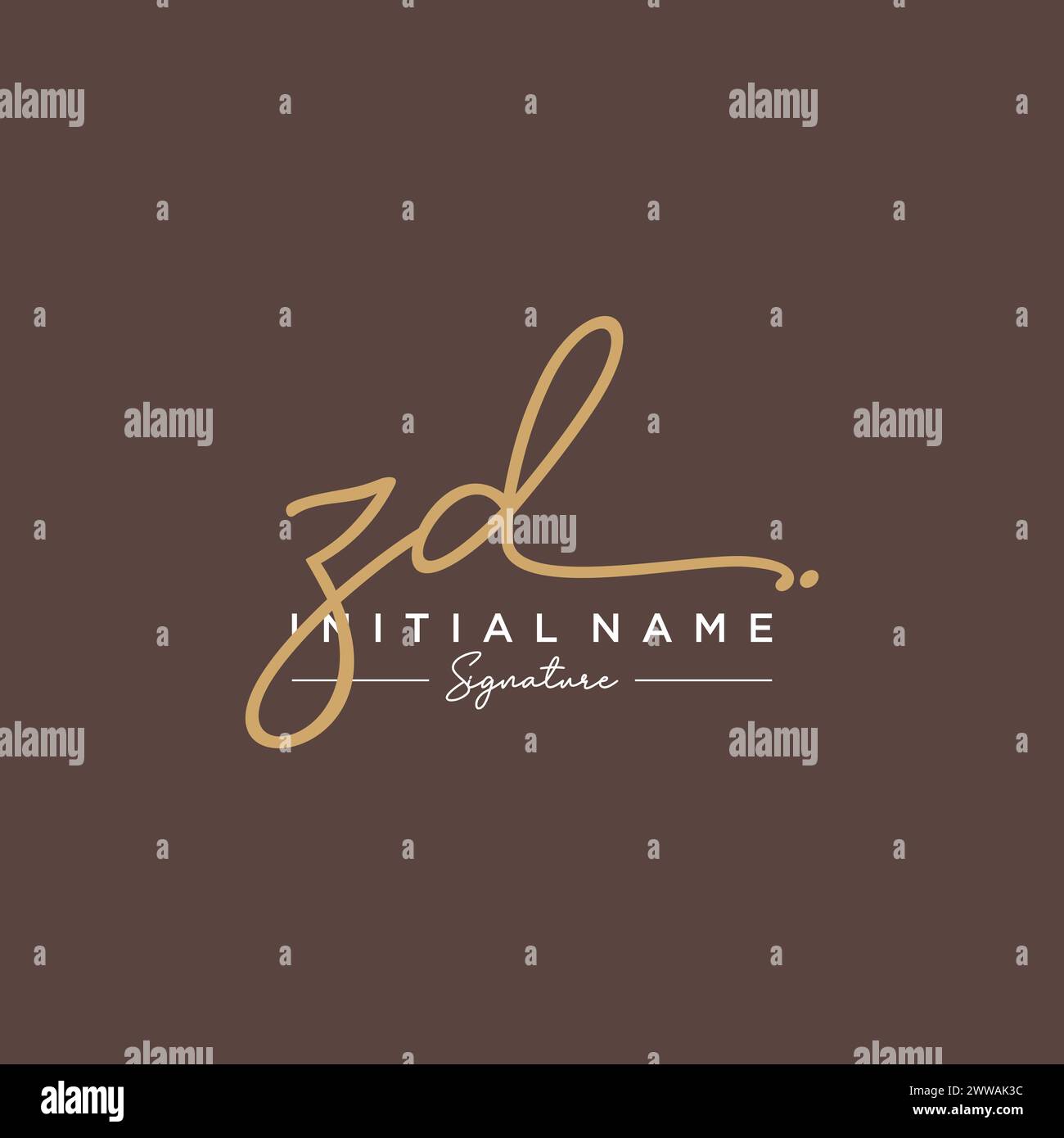 ZD Signature Logo Template Vector Stock Vector