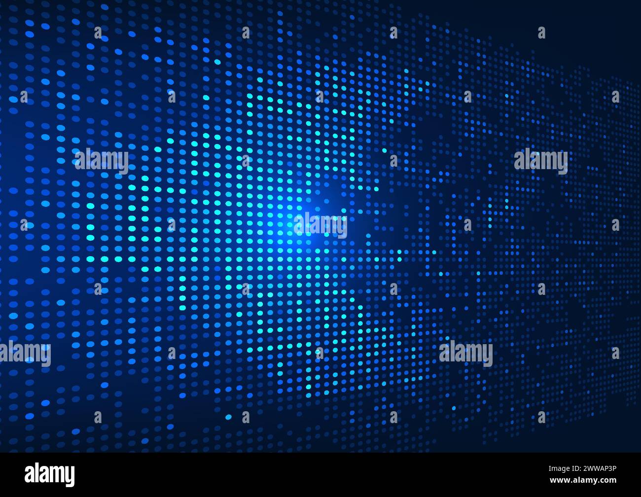 Abstract background, dotted arrow flying at high speed. It shows the development of technology businesses that are growing rapidly and spreading all o Stock Vector