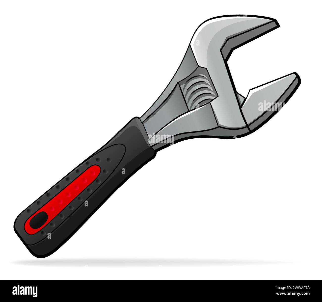 Illustration of adjustable wrench cartoon isolated design Stock Vector