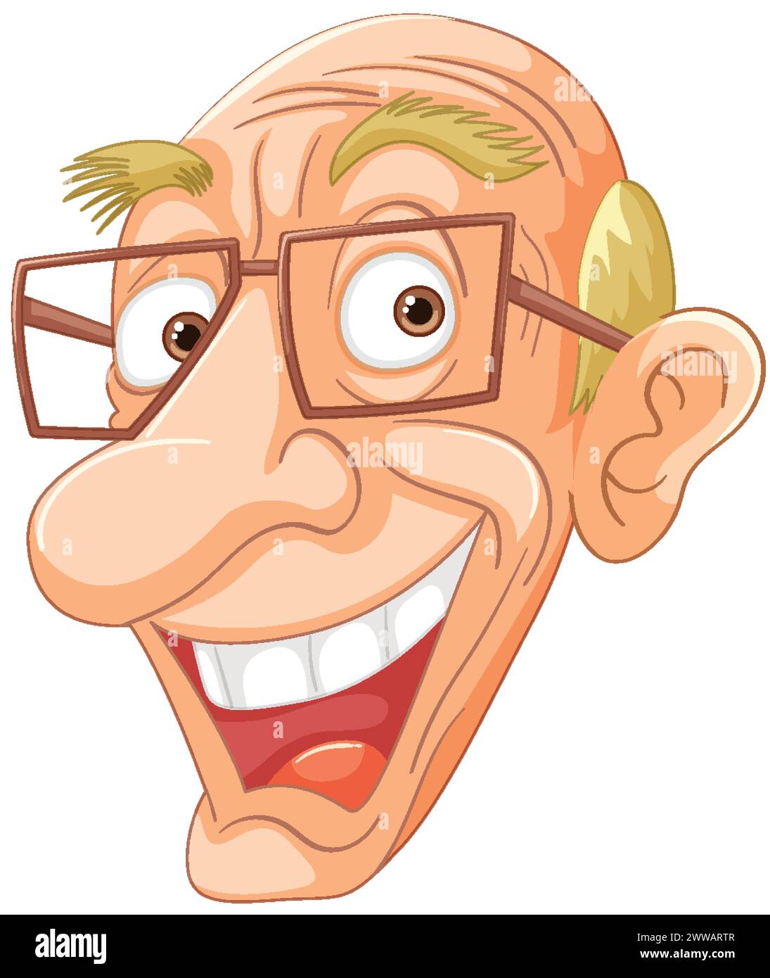 Vector illustration of a smiling elderly man Stock Vector Image & Art ...