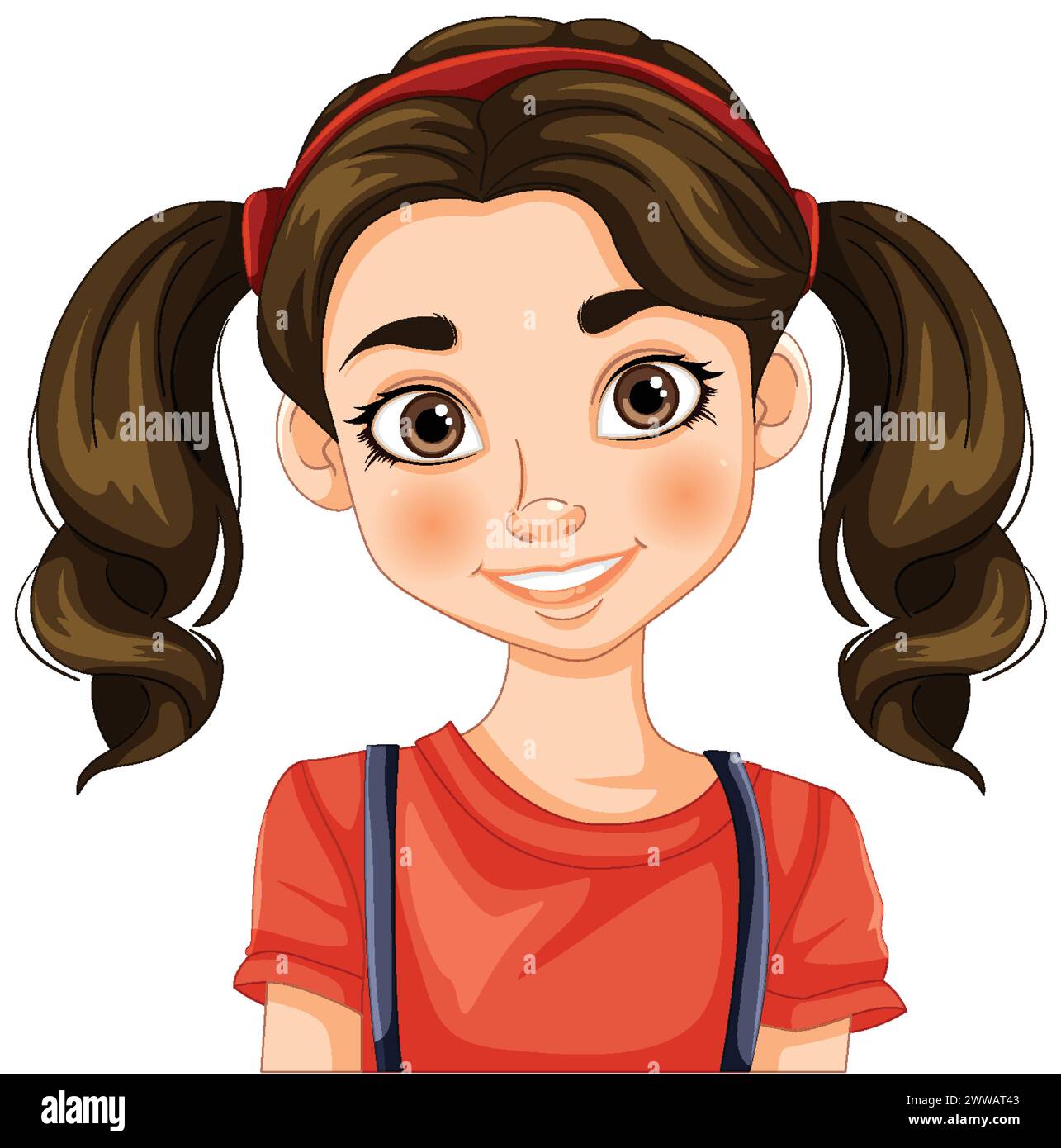 Vector illustration of a smiling young girl Stock Vector Image & Art ...