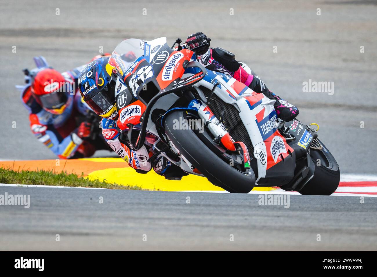 Portimao, Portugal. 22nd Mar, 2024. Miguel Oliveira of Portugal and Trackhouse Racing in action during the Free Practice Number One MotoGP race of Tissot Grand Prix of Portugal held at Algarve International Circuit in Portimao. Credit: SOPA Images Limited/Alamy Live News Stock Photo
