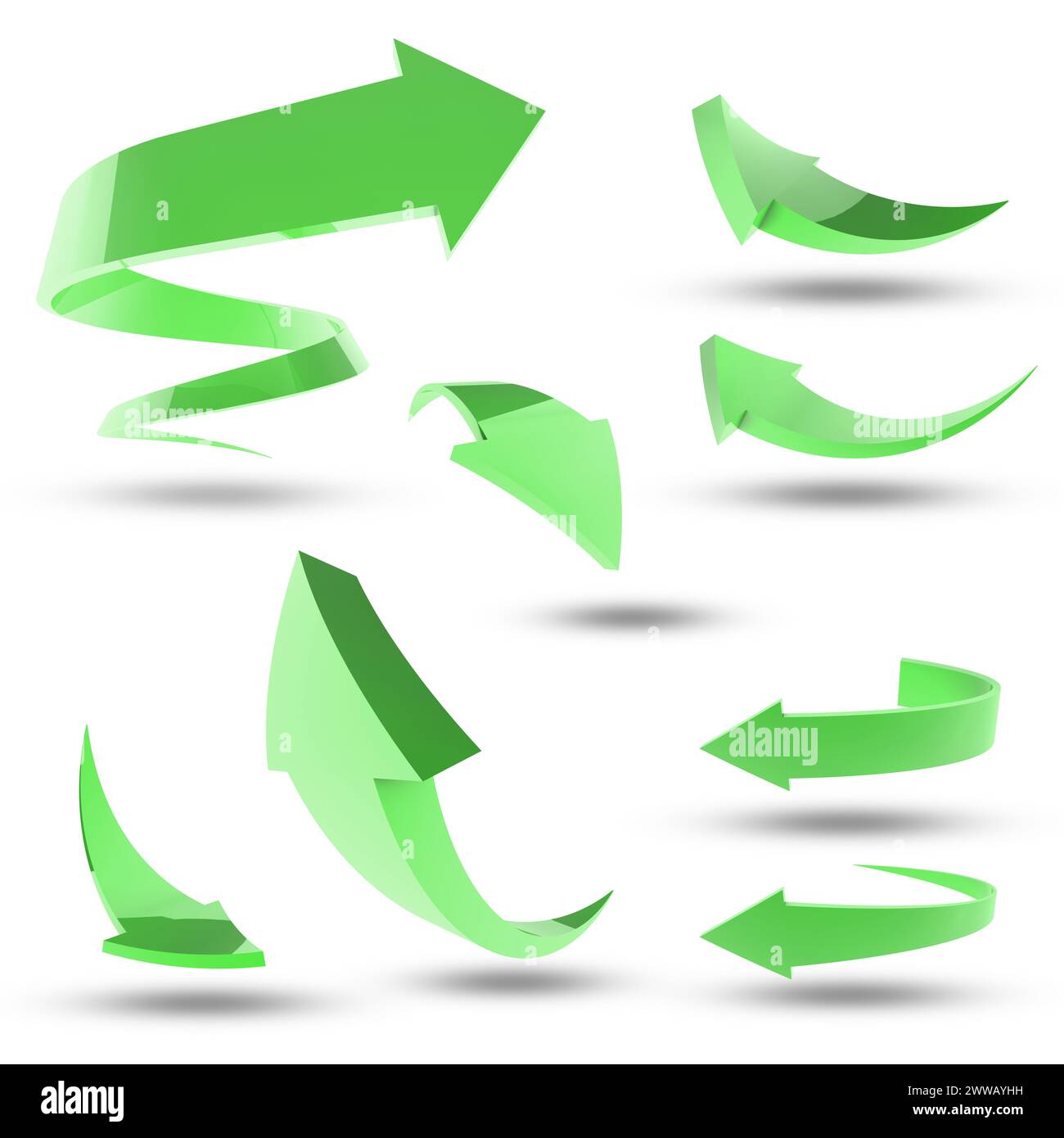 Graphic, arrows and sign with symbol, creativity and direction isolated ...