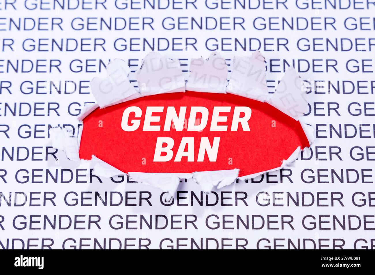Gender ban against gender-appropriate language communication concept talk Stock Photo