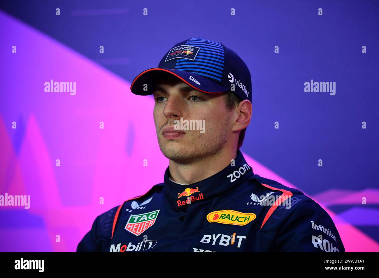 MELBOURNE, AUSTRALIA. 23 March 2024. 01 Max Verstappen (NED) Oracle Red Bull Racing in the post qualifying drivers' press conference at the FIA Formula 1 Rolex Australian Grand Prix 2024 3rd round from 22nd to 24th March at the Albert Park Street Circuit, Melbourne, Australia. Credit: Karl Phillipson/Alamy Live News Stock Photo