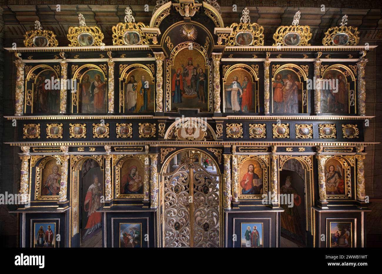 Former Greek Catholic Church of St. Michael the Archangel in Brunary, Poland Stock Photo