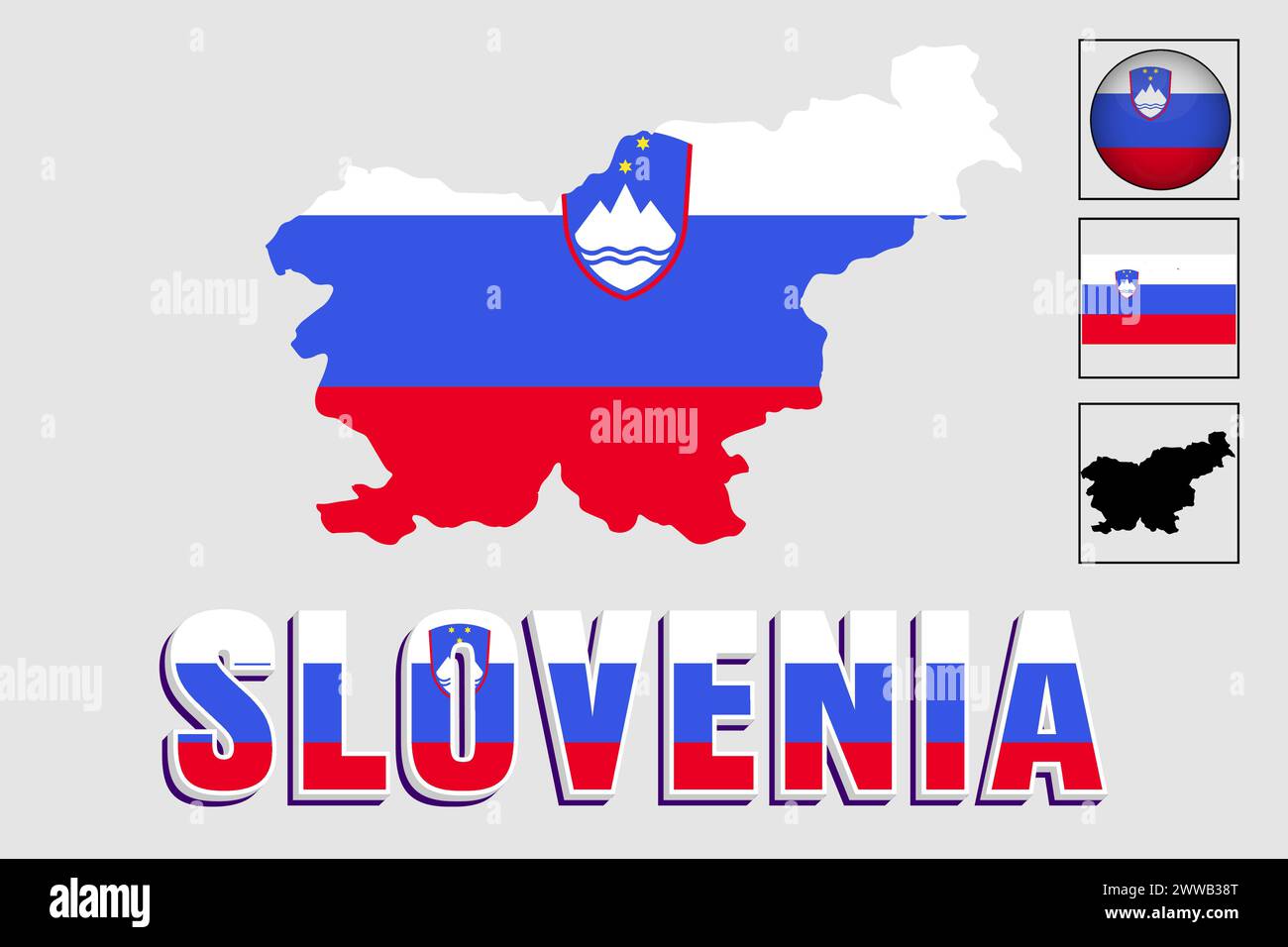 Slovakia flag and map in a vector graphic Stock Vector