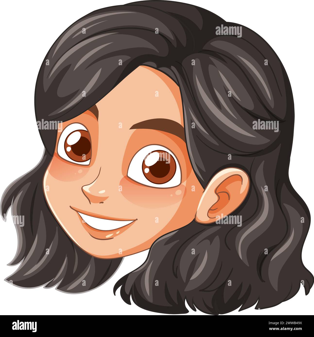 Vector illustration of a smiling young girl Stock Vector Image & Art ...