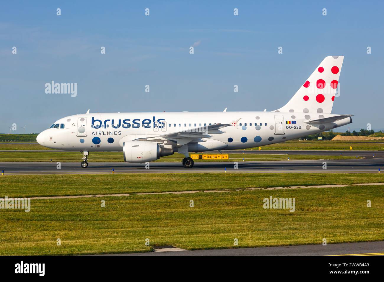 Split, Croatia - June 1, 2023: Brussels Airlines Airbus A319 airplane at Split Airport (SPU) in Croatia. Stock Photo