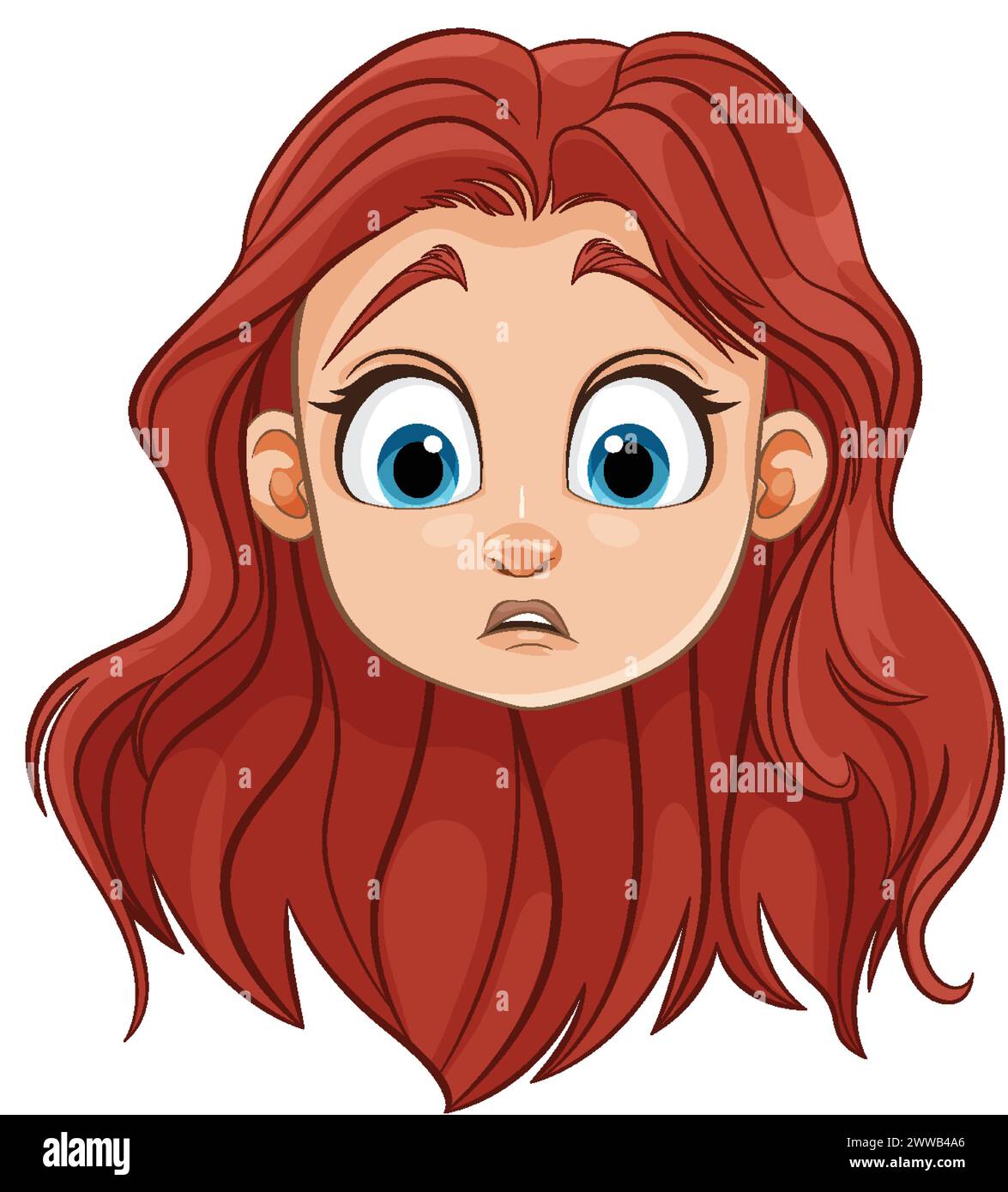 Vector illustration of a surprised young girl Stock Vector