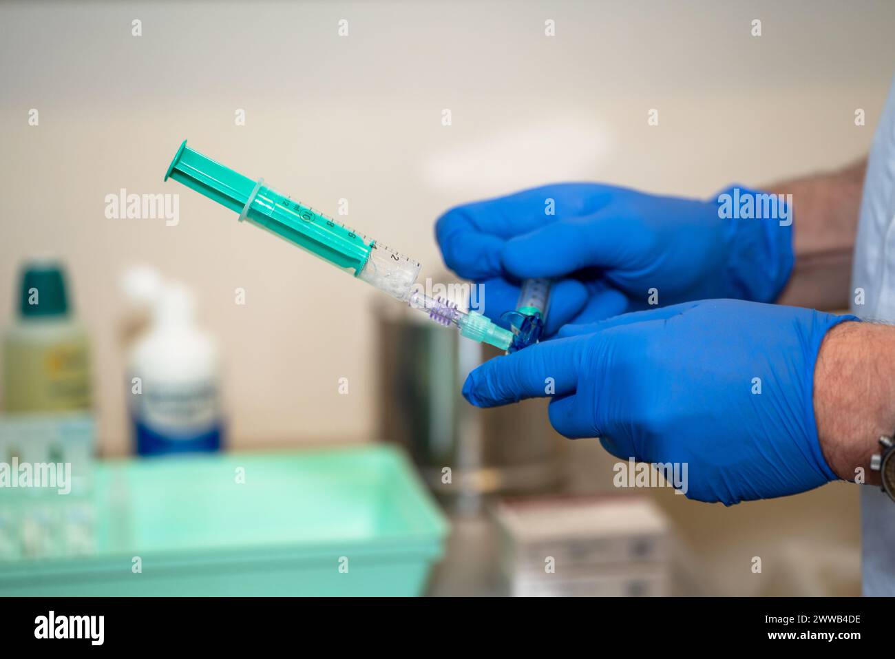 Treatment of varicose veins by foam echosclerotherapy, injection into a