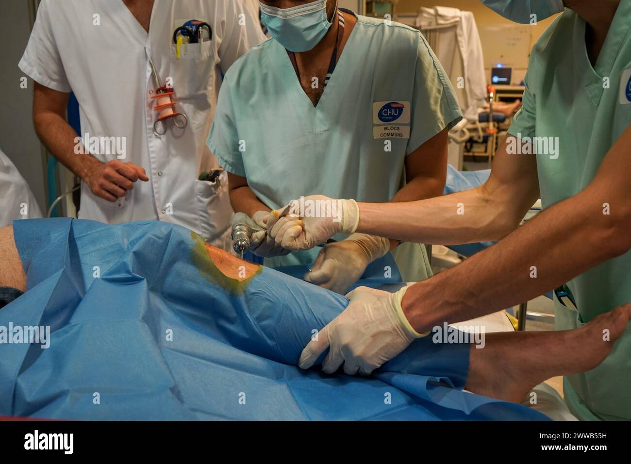 Patient in the shock ward in the intensive care unit of a university
