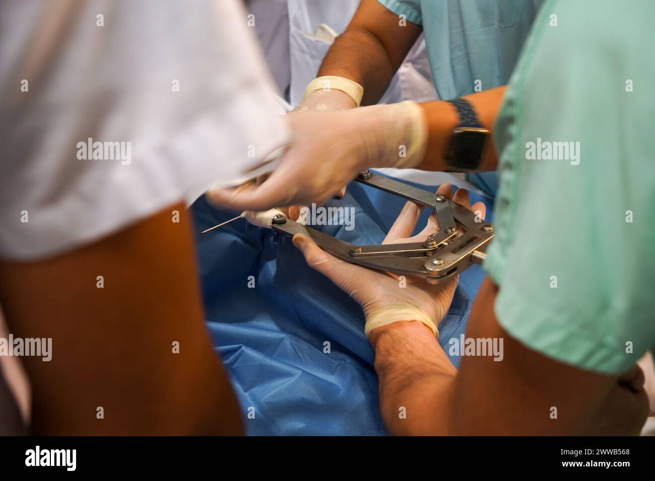 Patient in the shock ward in the intensive care unit of a university