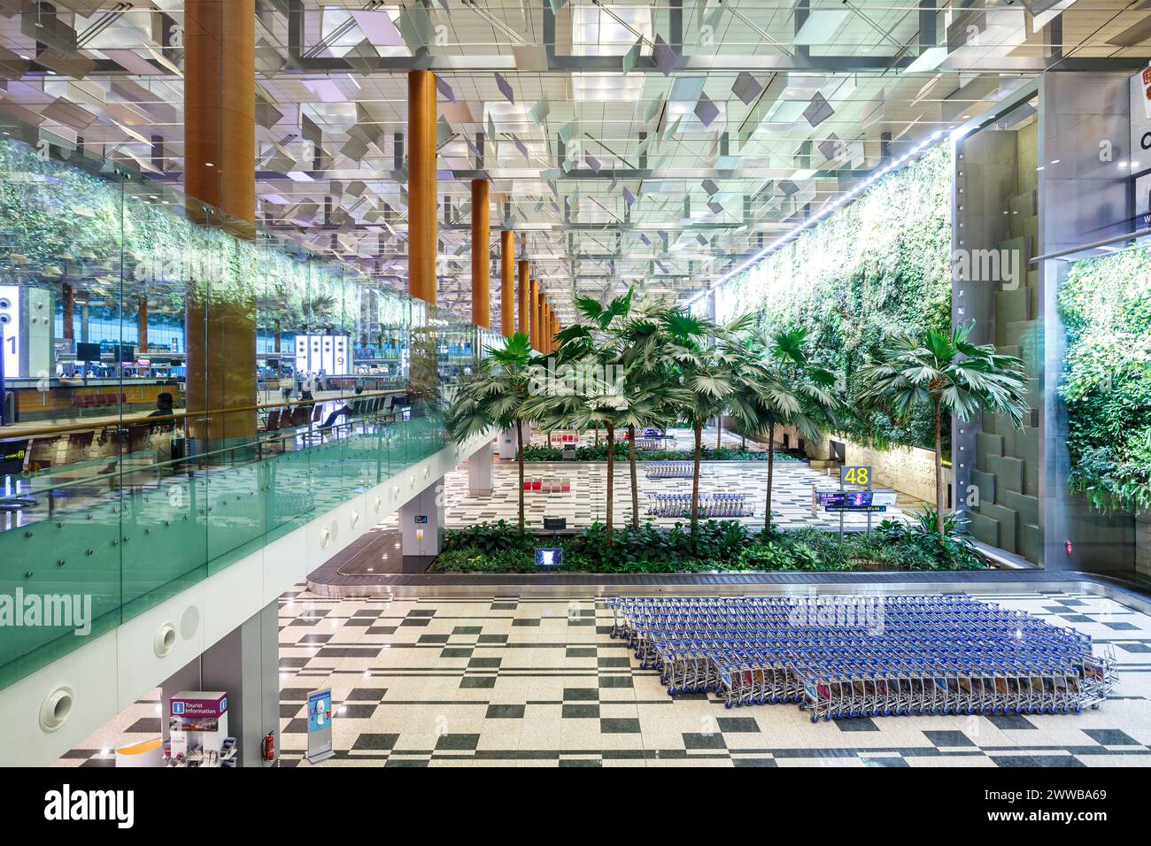 Changi, Singapore - February 2, 2023: Terminal 3 at Changi Airport (SIN) in Singapore. Stock Photo
