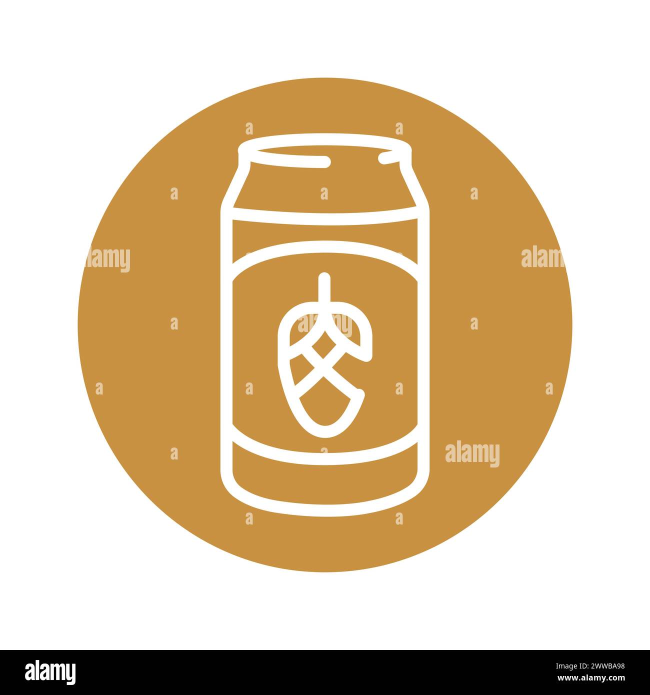 Beer in a tin can black line icon. Pictogram for web page, mobile app, promo. Stock Vector