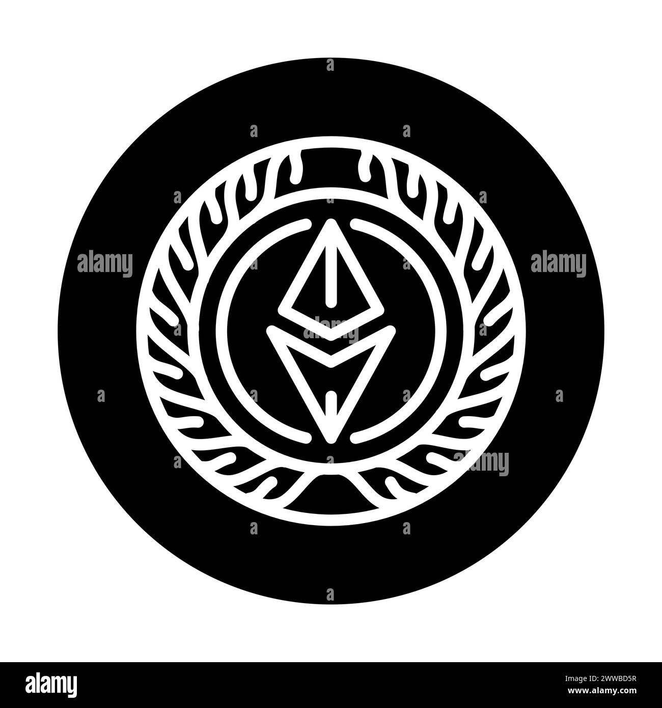 Bitcoin icon outline vector Black and White Stock Photos & Images - Alamy