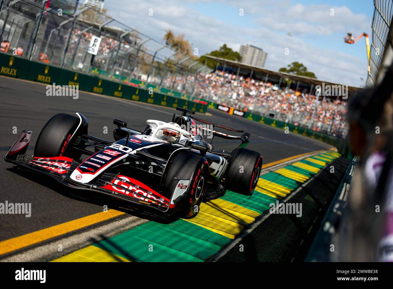 Melbourne, Australie. 23rd Mar, 2024. 20 MAGNUSSEN Kevin (den), Haas F1