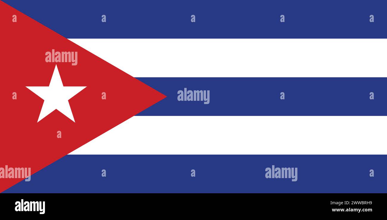 National Flag of Cuba, Cuba sign, Cuba Flag Stock Vector