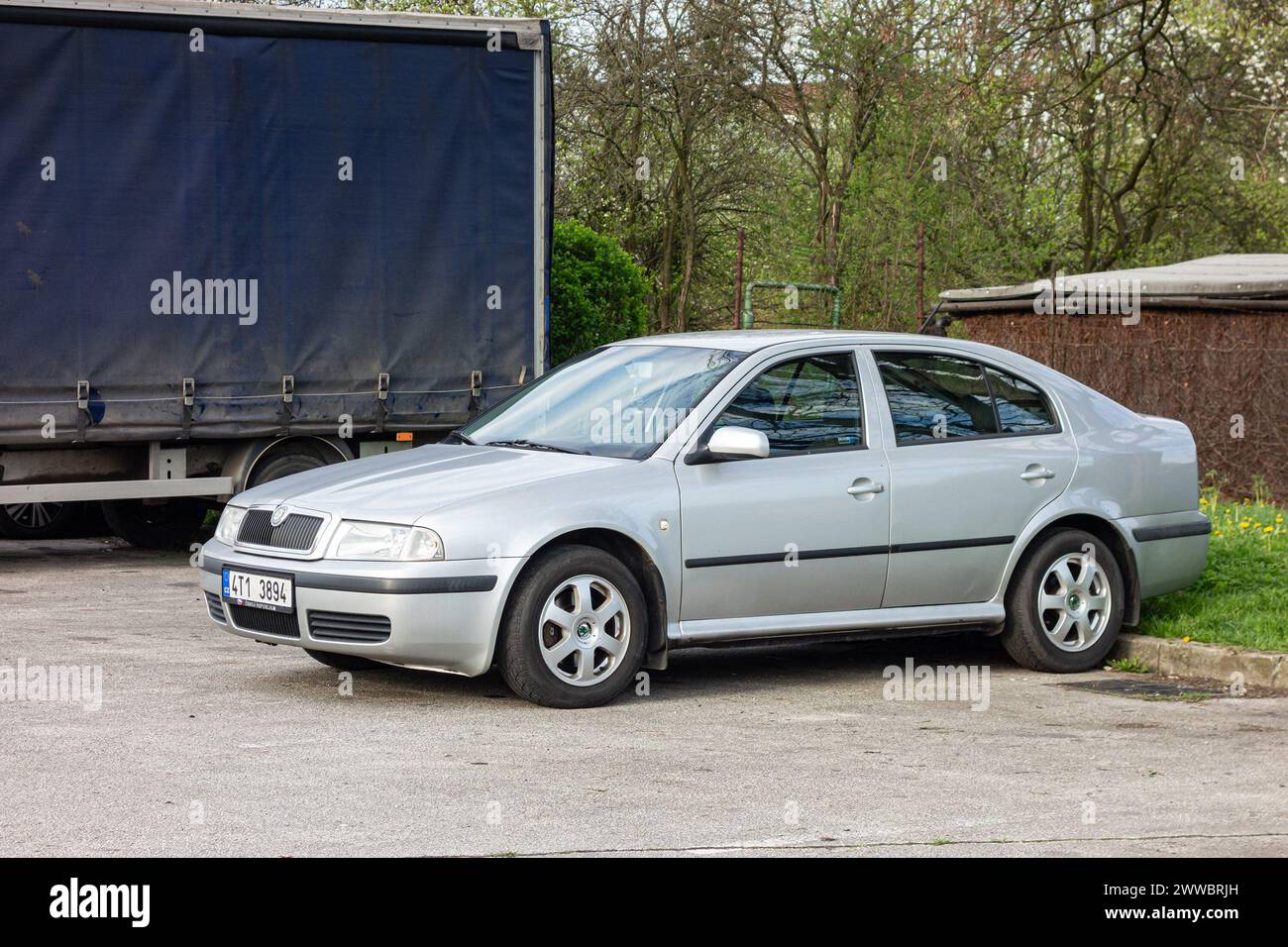 HAVIROV, CZECH REPUBLIC - APRIL 27, 2023: Skoda Octavia liftback car after facelift parked on street Stock Photo