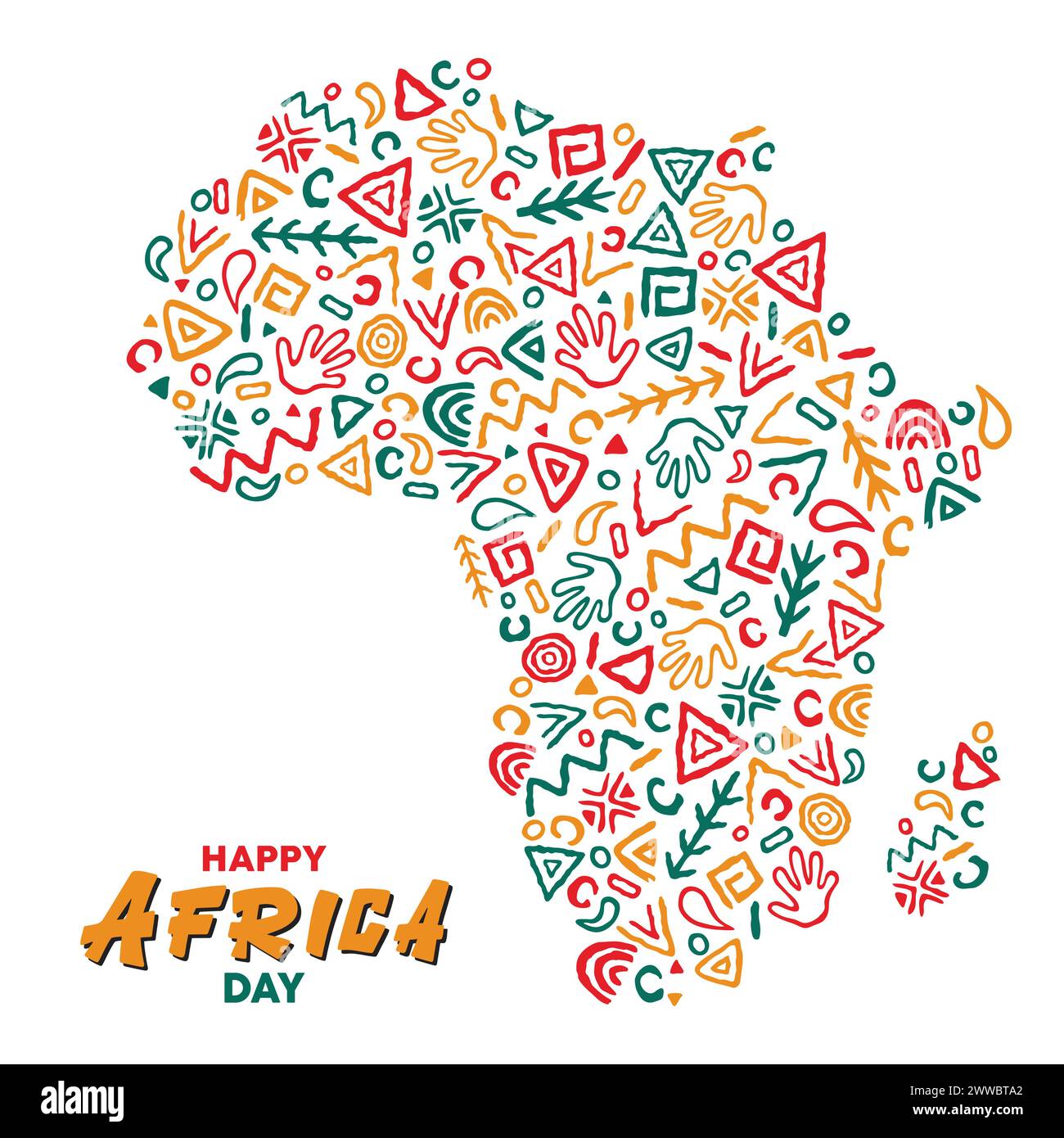 Africa day tribal art continent shape celebrating African unity . Eps ...