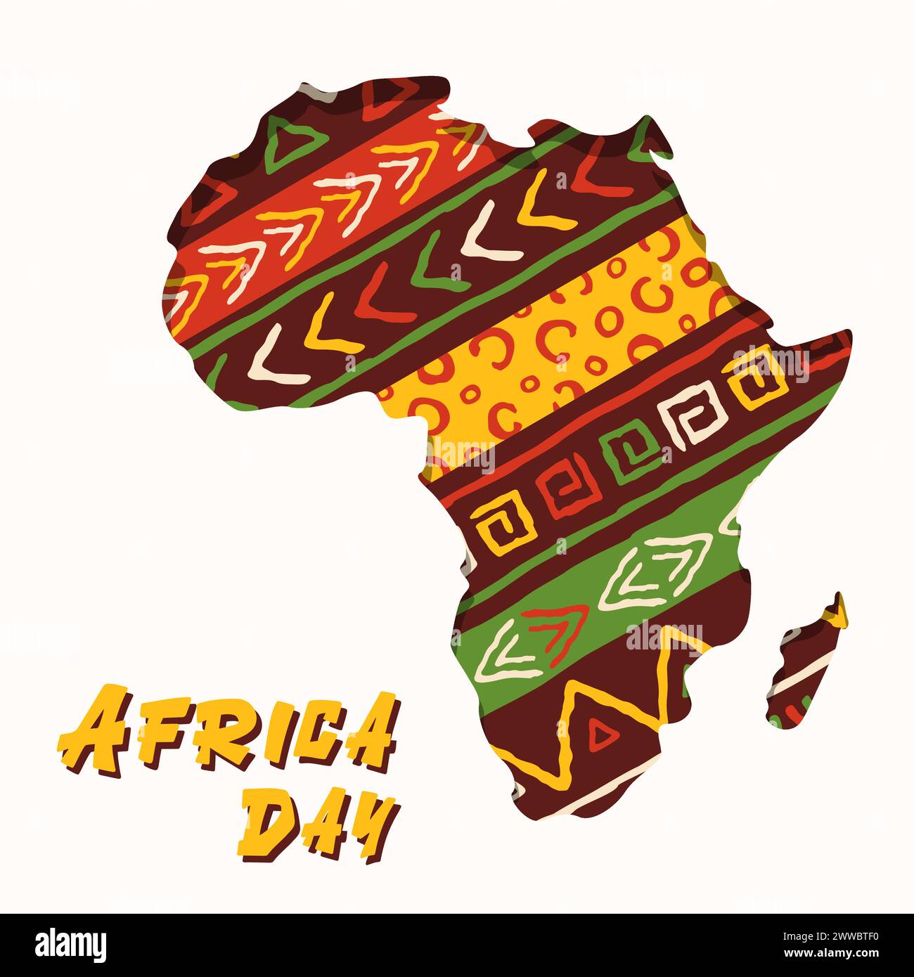 Africa day tribal art continent shape celebrating African unity . Eps ...